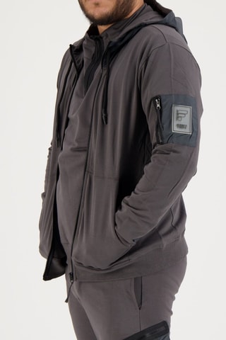Sudadera con capucha - Negro y gris