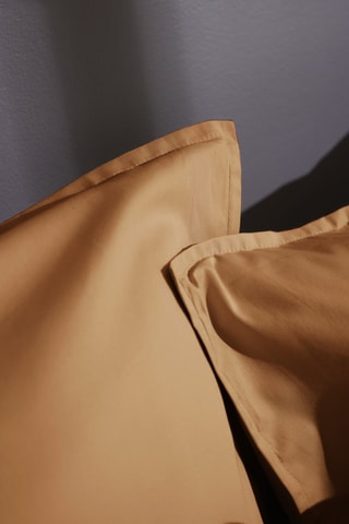 Funda de almohada de percal de algodón 80 hilos/cm² Bally - Marrón