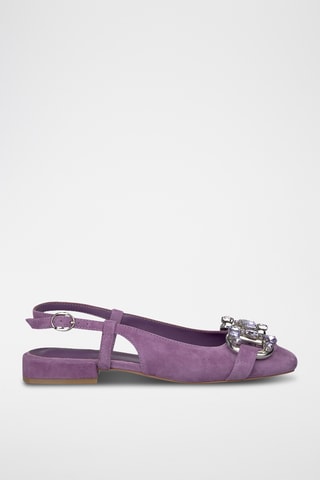 Nubuck Ballerina's - Paars