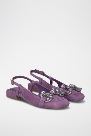 Nubuck Ballerina's - Paars