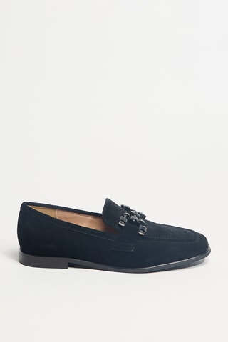 Leren Mocassins met Hak - Zwart