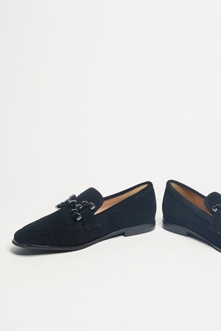 Leren Mocassins met Hak - Zwart