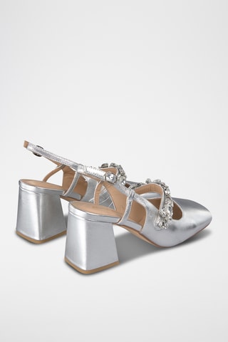 Leren Pumps - Zilverkleurig