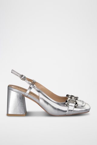 Leren Pumps - Zilverkleurig
