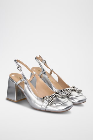 Leren Pumps - Zilverkleurig