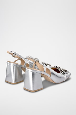 Leren Pumps - Zilverkleurig