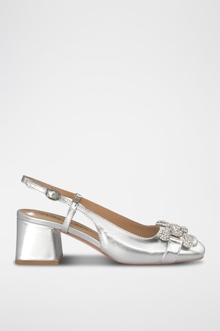 Leren Pumps - Zilverkleurig