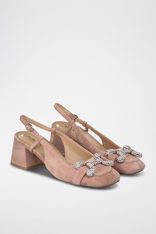 Nubuck Pumps met Hak - Roze