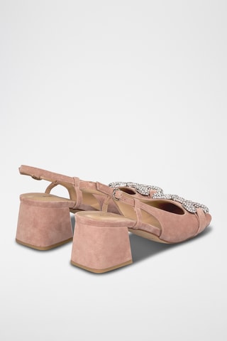 Nubuck Pumps met Hak - Roze