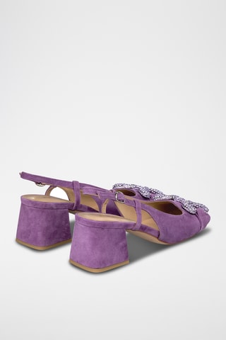 Nubuck Pumps met Hak - Paars