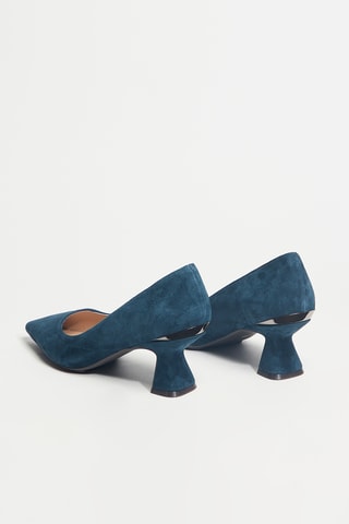 Leren Pumps - Petrolblauw