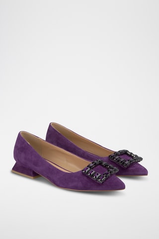 Nubuck Ballerina's - Paars