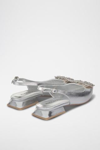 Leren Ballerina’s - Zilverkleurig