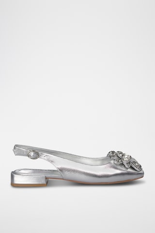Leren Ballerina’s - Zilverkleurig