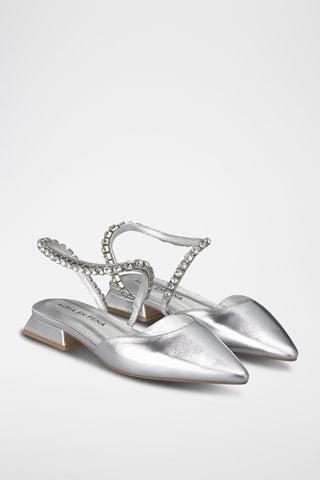 Leren Ballerina’s - Zilverkleurig
