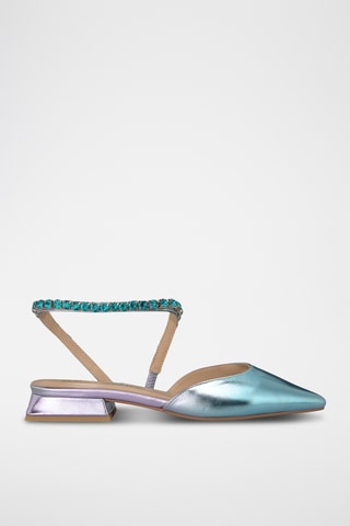 Leren Ballerina’s - Turquoise