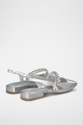 Leren Ballerina’s - Zilverkleurig