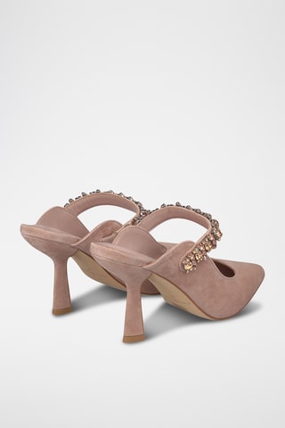 Nubuck Muiltjes met Hak - Oudroze
