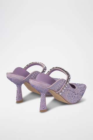 Nubuck Muiltjes met Hak - Lichtpaars