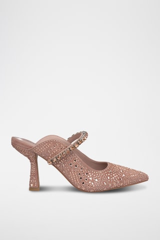 Nubuck Muiltjes met Hak - Oudroze