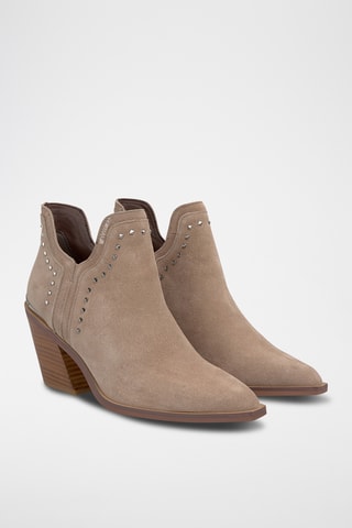 Splitleren nubuck Low Boots- Beige