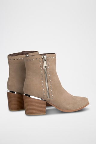 Stivaletti in pelle scamosciata - Beige