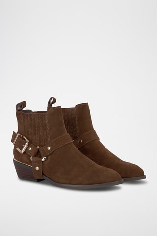 Splitleren nubuck Chelsea boots- Camel