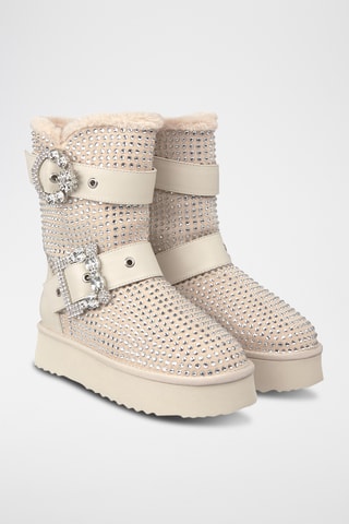 Stivaletti platform imbottiti - Beige