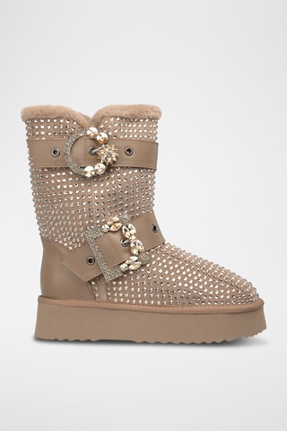 Stivaletti platform imbottiti - Beige