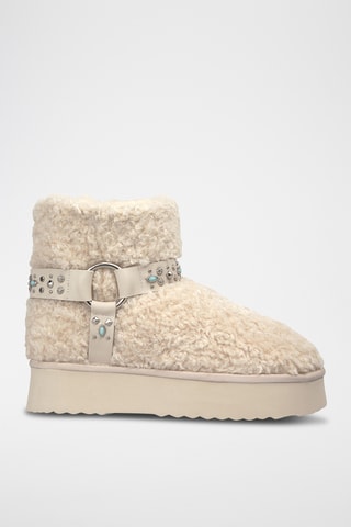 Stivaletti platform imbottiti - Beige