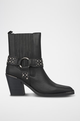 Stivaletti Beatles in pelle - Nero