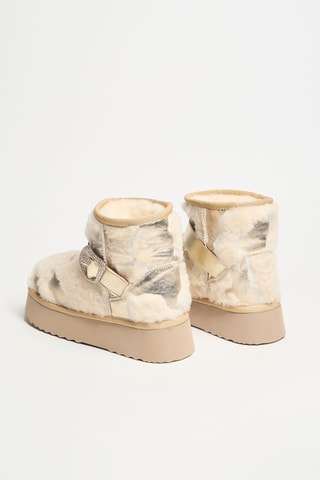 Stivaletti imbottiti in pelle - Beige