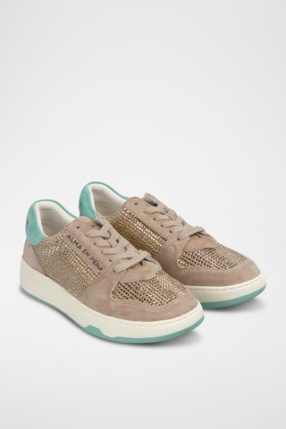 Nubuck Sneakers - Zeegroen