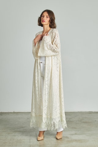 Kimono van kant- Wit