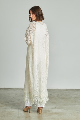 Kimono van kant- Wit