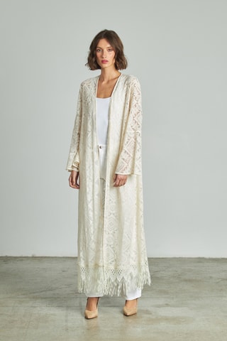 Kimono van kant- Wit