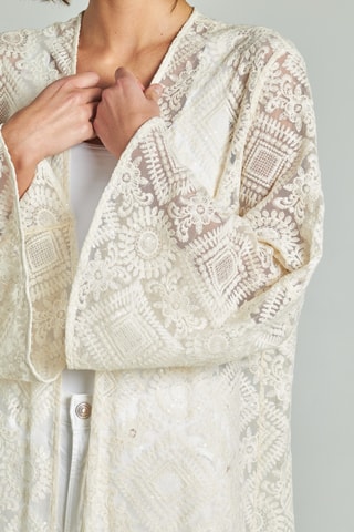 Kimono van kant- Wit