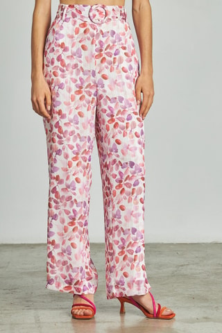 Rechte Broek Hoge Taille - Roze
