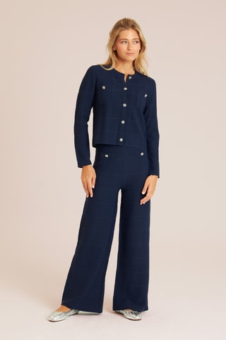 Rechte Broek Hoge Taille - Marineblauw