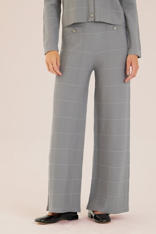 Rechte Broek Hoge Taille - Lichtgrijs
