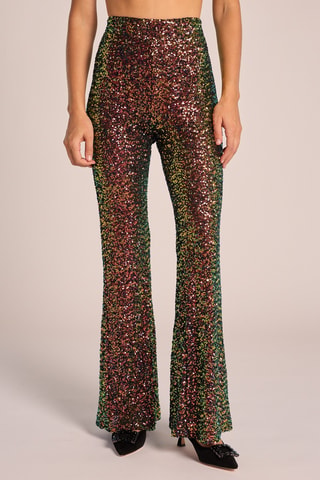 Broek Hoge Taille - Donkergroen en Bordeauxrood