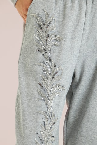 Joggingbroek Hoge Taille- Gemêleerd Lichtgrijs