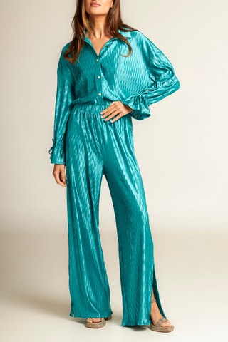 Broek Hoge Taille - Turquoise