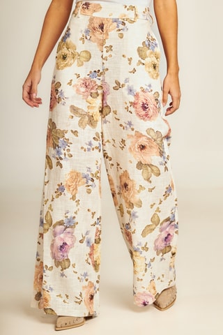 Broek van ramie - Ivoorkleurig