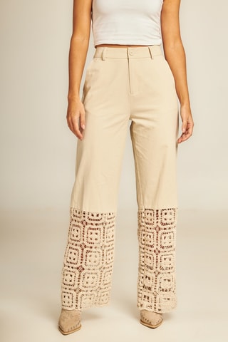 Rechte Broek Hoge Taille - Beige