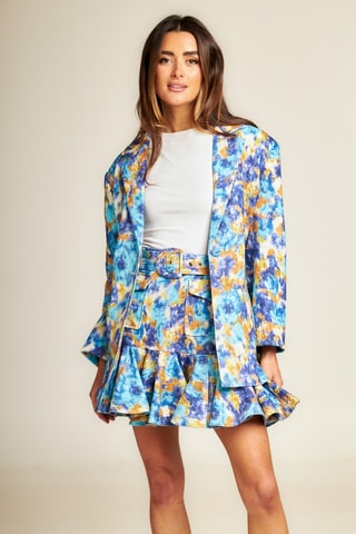 Tie and dye Jasje van ramie,  Blauw