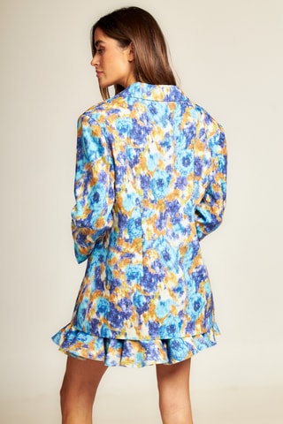 Tie and dye Jasje van ramie,  Blauw