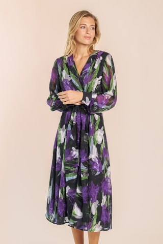 Midi-jurk. Paars en Groen