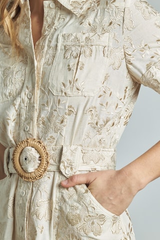 Blousejurk van linnen- Beige