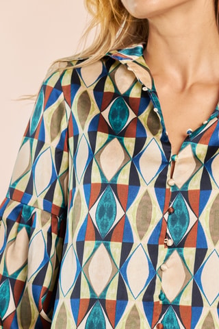 Blouse- koningsblauw en kaki